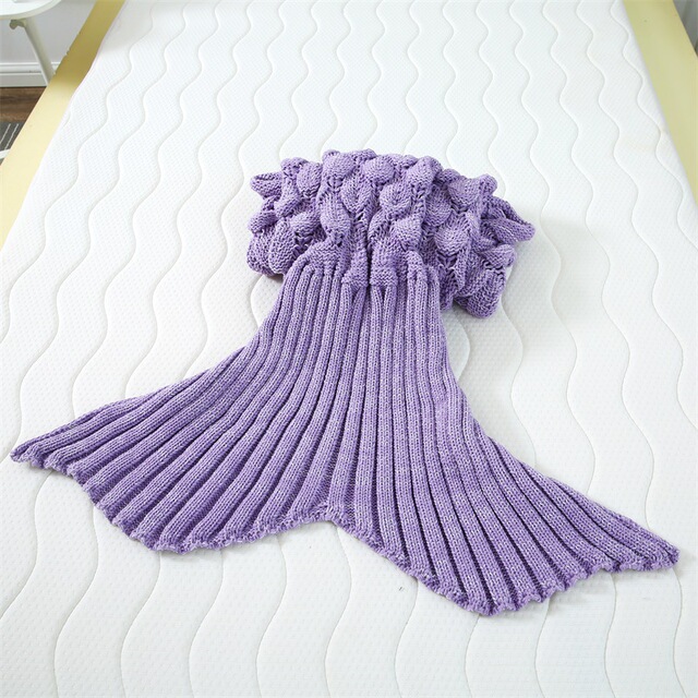 Mermaid tail blanket cashmere like knitting blanket soft skin friendly and breathable blanket