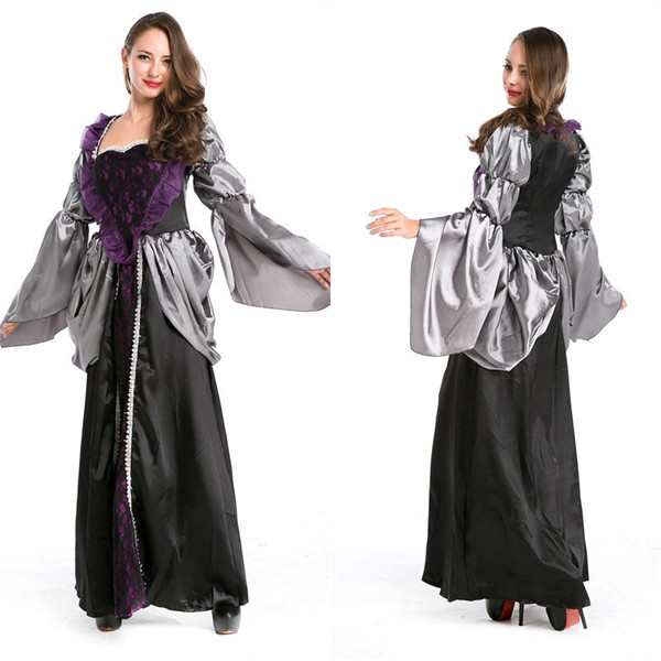 Live shot of European antique palace dress Vampire Costume queen devil costume Evil Queen Costume