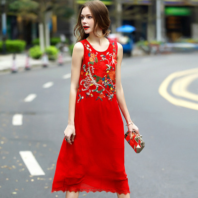 大码连衣裙_2017夏季 高档品牌女装无袖宽松