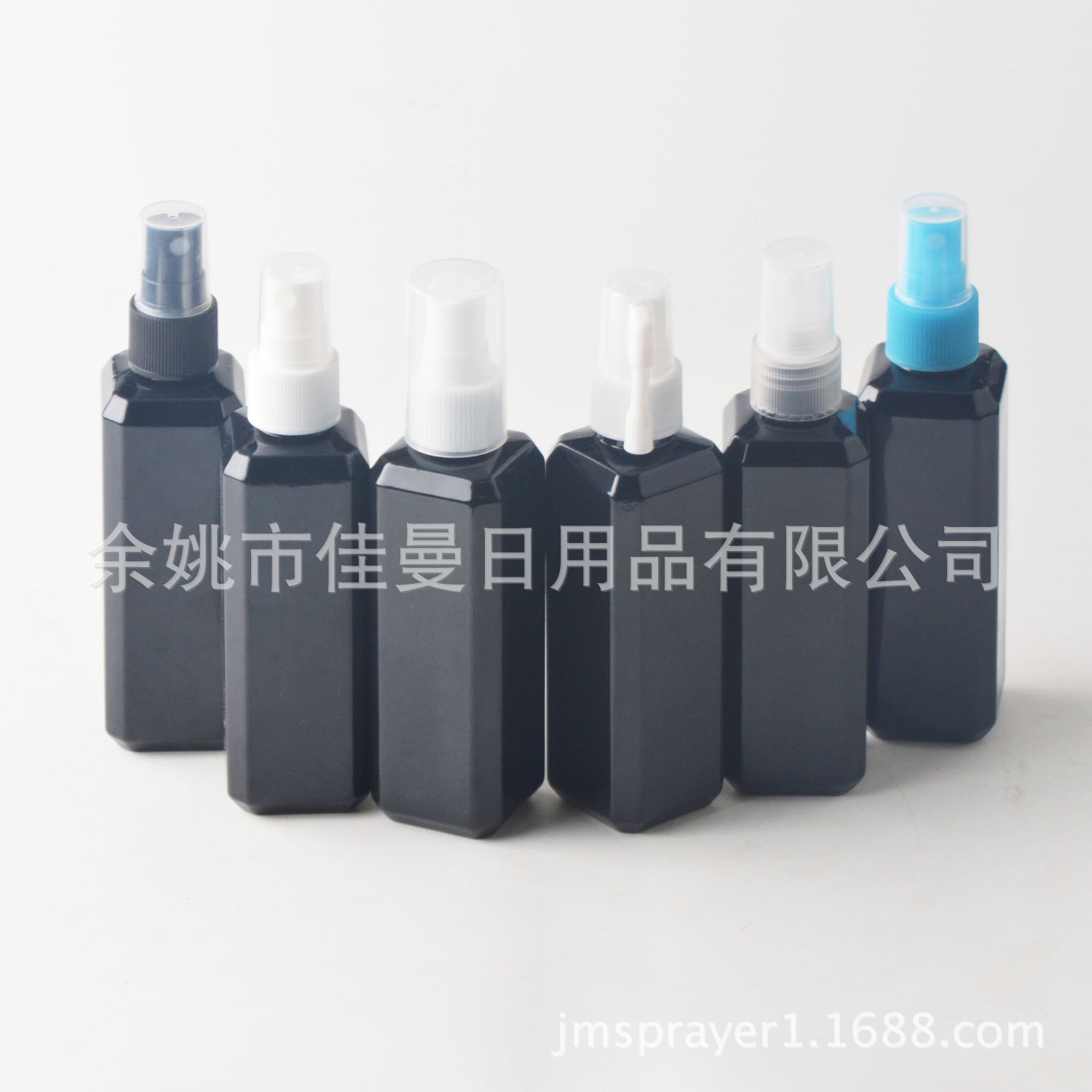 100ml黑色方瓶化妆喷水瓶 透明PET喷雾瓶塑料空瓶