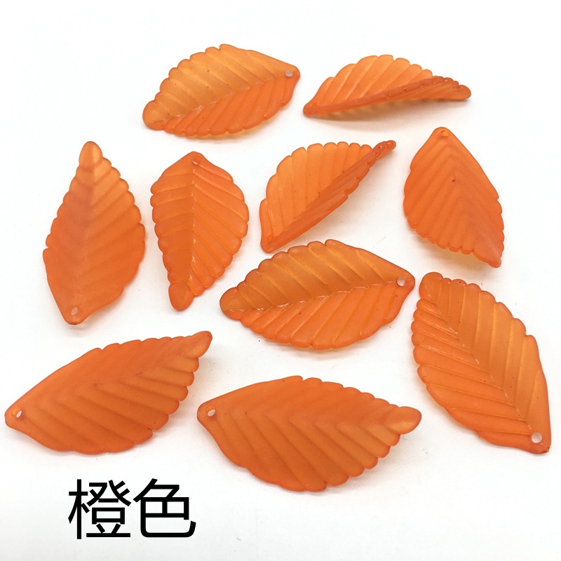 35mm frosted simulated acrylic plastic patterned leaf DIY ancient-style handcrafted hair accessory earrings material detail image 9