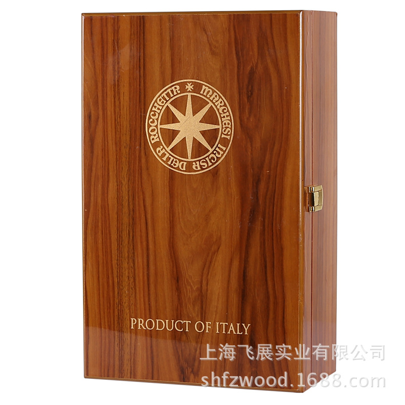 supply Shanghai Flying Exhibition Highlight Varnish bottled high-grade red wine Wooden box Shanghai factory Customized