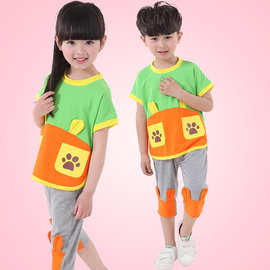 定购2023新款幼儿园夏装小学生校服儿童班服套装园服学院团购批发