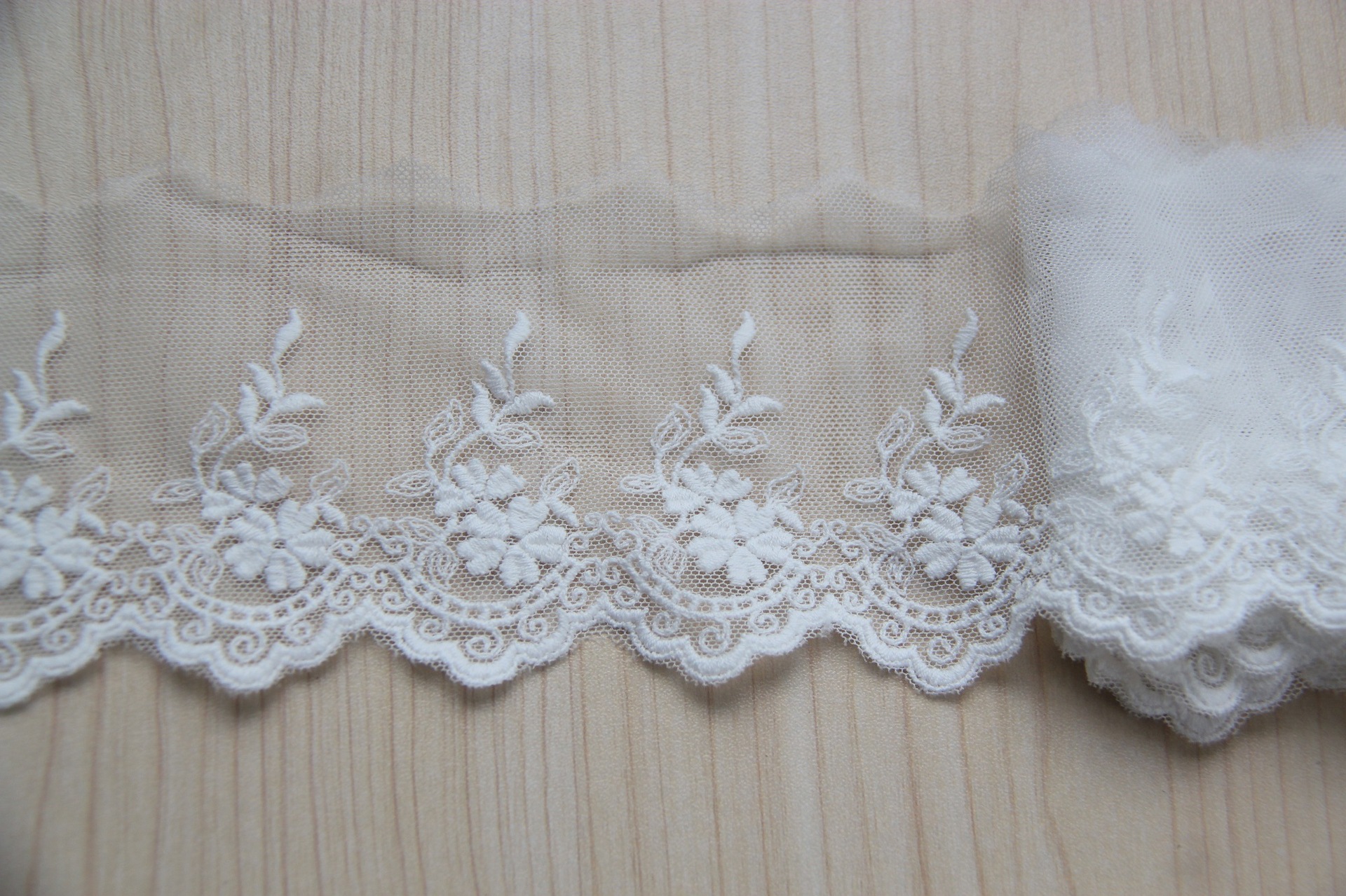 手工DIY辅料 日版棉网棉线 小花朵网纱刺绣蕾丝花边 宽8cm