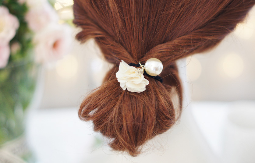 Korean Flower Rubber Band Hair Band Korea Bamboo Hair Rope Wholesale display picture 3