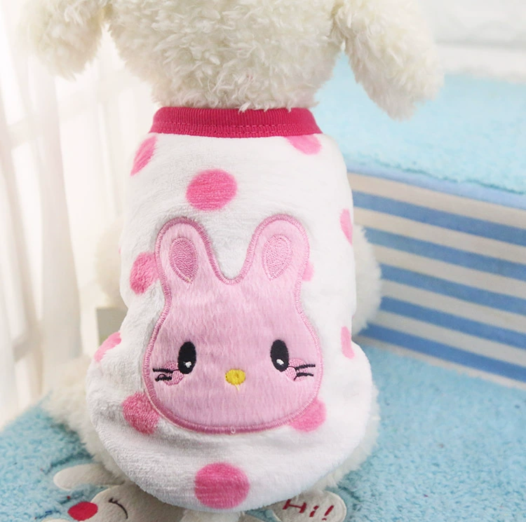 Flannel Cartoon Pet Sweater, Warm Plush Hairpin Design, Multi-Size (XXS–XL)