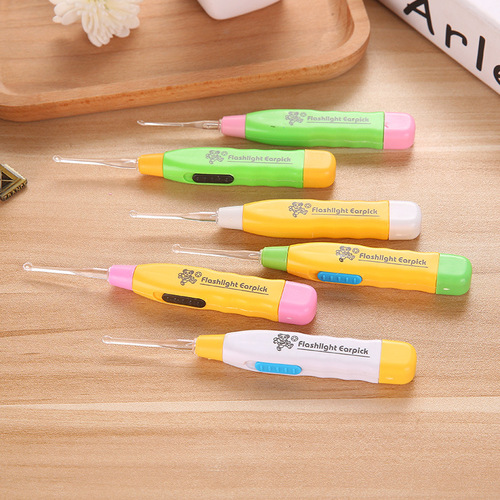 Ear scoop plastic with light handle transparent household ear scoop electronic luminous ear scoop household ear cleaner