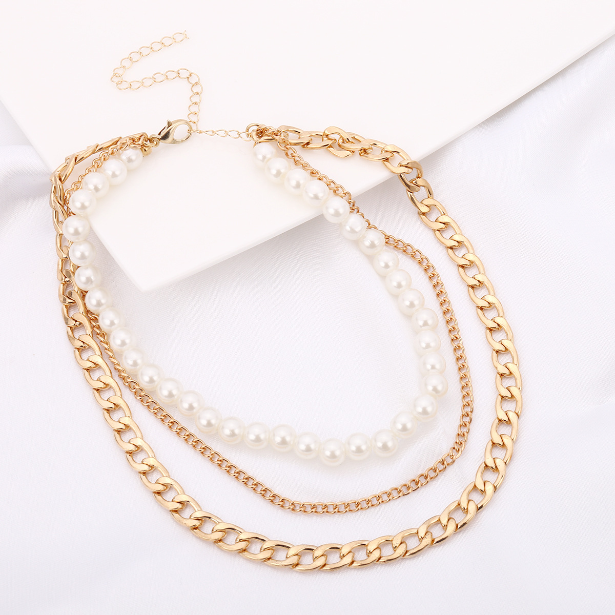 Fashion Alloy plating necklace Geometric (Gold -1630)NHXR1661-Gold -1630