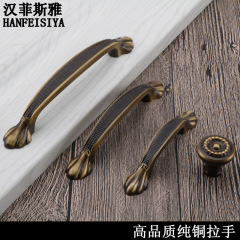 All-copper European-style cabinet door handles: Antique-style pure copper shoe cabinet and kitchen cabinet pulls, plus vintage-inspired solid wood drawer handles—factory prices!