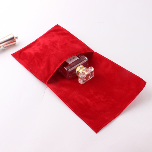 厂家定制双面植绒布袋方形翻盖化妆品首饰袋珠宝礼品袋手表收纳袋