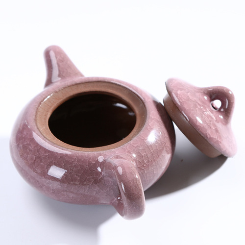 Colorful ice crack glaze complete set of cracked tea set fixed color gift Kung Fu tea set set ceramic sales small gifts