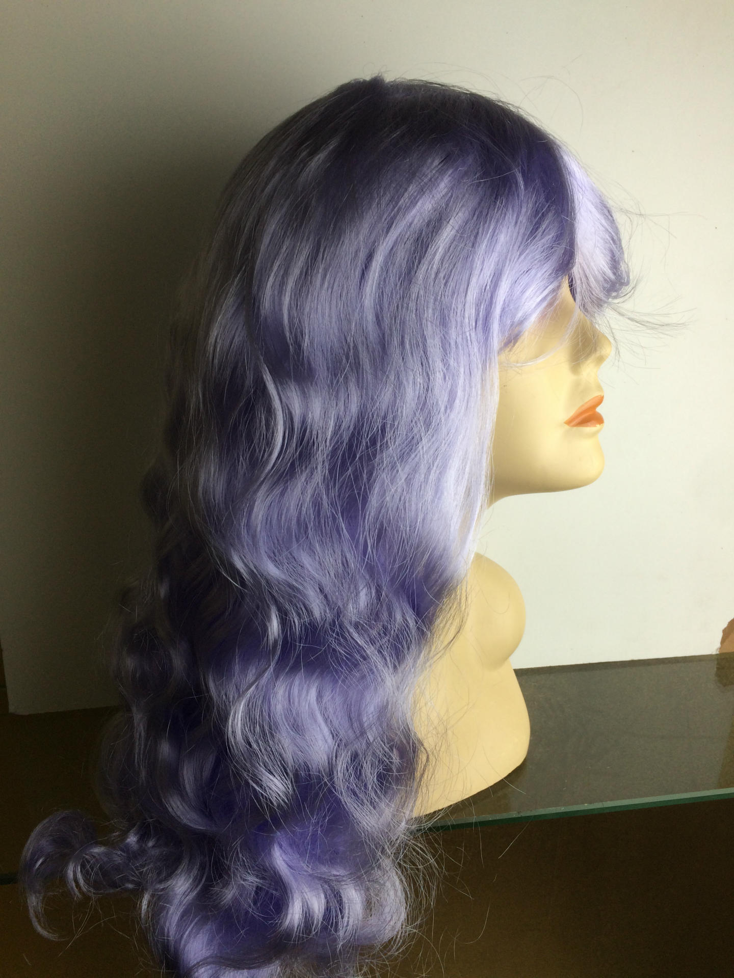 H113 púrpura cabello rizado largo de moda europea y americana