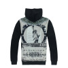 men casual suit sports winter Hoodie printed long sleeved pants two piece 3D statue portrait