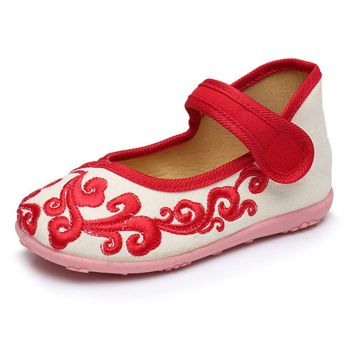 Xiangyun Girls' Embroidered Shoes, Old Beijing Fabric Shoes, Children's Ethnic Style Traditional Fabric Shoes, Dance Performance Children's Shoes