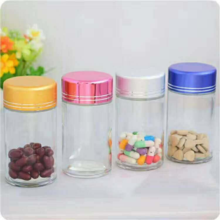 100ml虫草加厚保健品玻璃瓶 医用直筒胶囊玻璃瓶 糖果瓶
