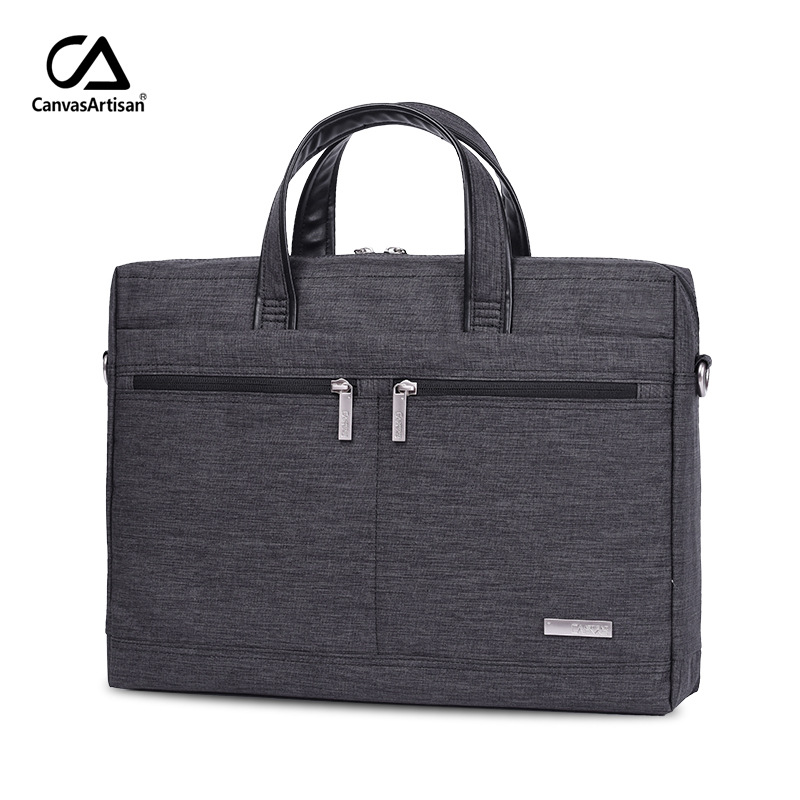 新款商務單肩包手提電腦包 14 15寸筆記本帆布手提包電腦包公文包