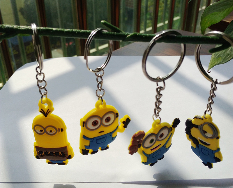 4 Styles Mental Keychains Cartoon Key Chain 3D Silicon Key Chain Eye