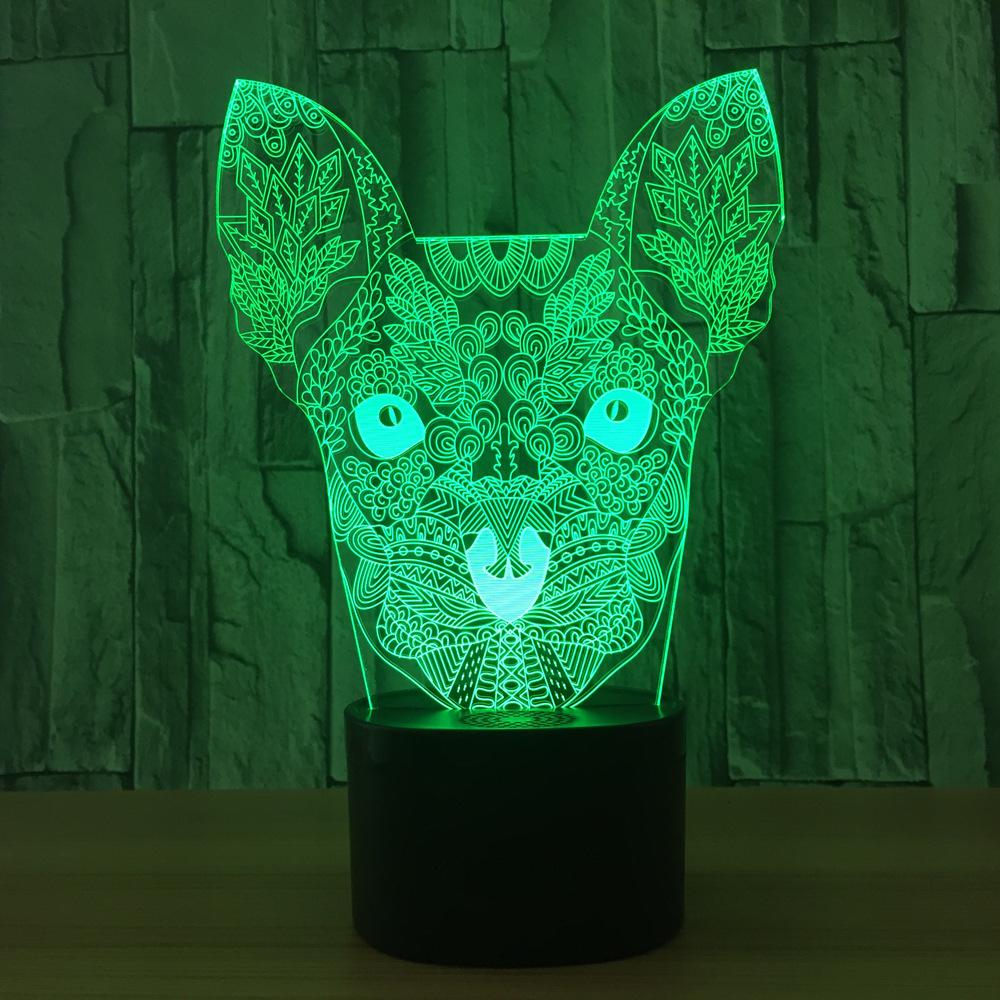 七彩立体灯 LED渐变3D灯具 亚克力灯七彩台灯小