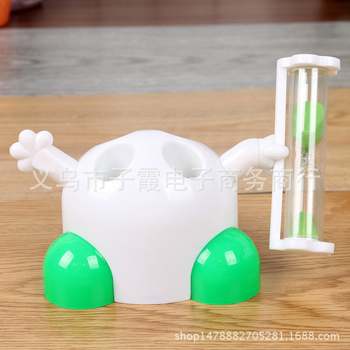 Factory Direct Plastic Toothbrush Holder 3-Minute Timer Hourglass Children's Brushing Timer Cartoon Creative Ornament