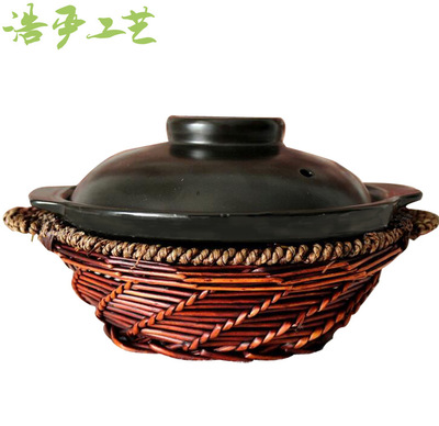 临沂柳编工艺品鸡公煲托 煲仔饭托盘砂锅托 隔热垫柳条编织篮|ms