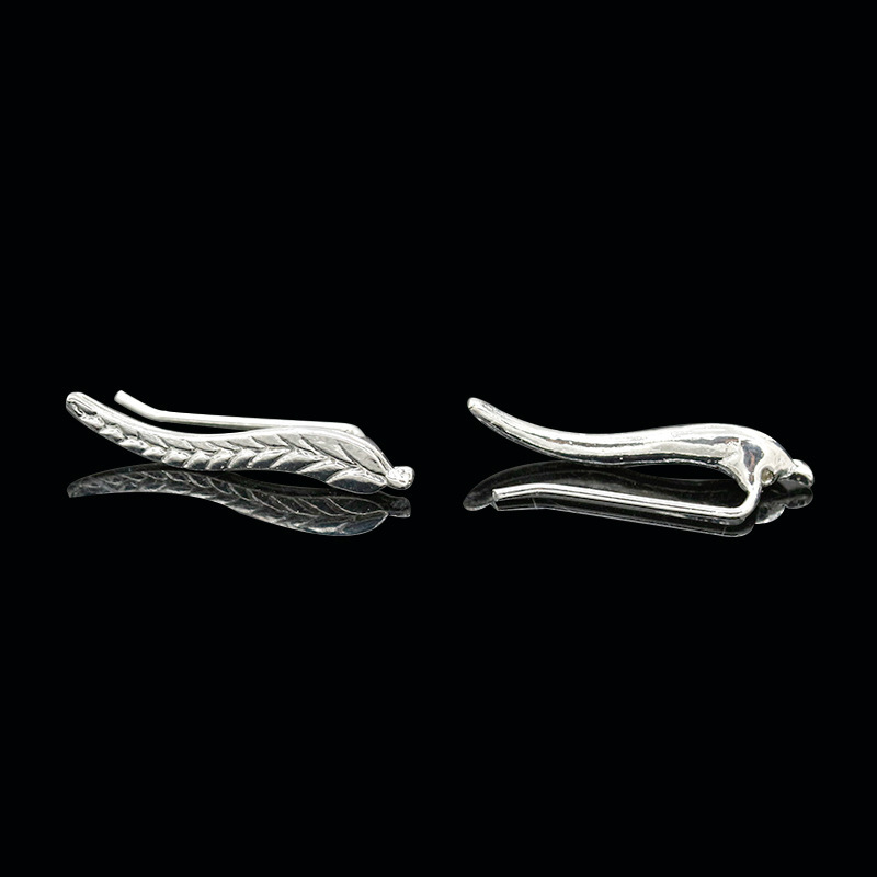 Classic Tree Leaf Ear Stud Ear Clips Environmental Protection Alloy Gold-plated Silver Angel Wings Feather Ear Stud Ear Clips Wholesale Nihaojewelry display picture 8