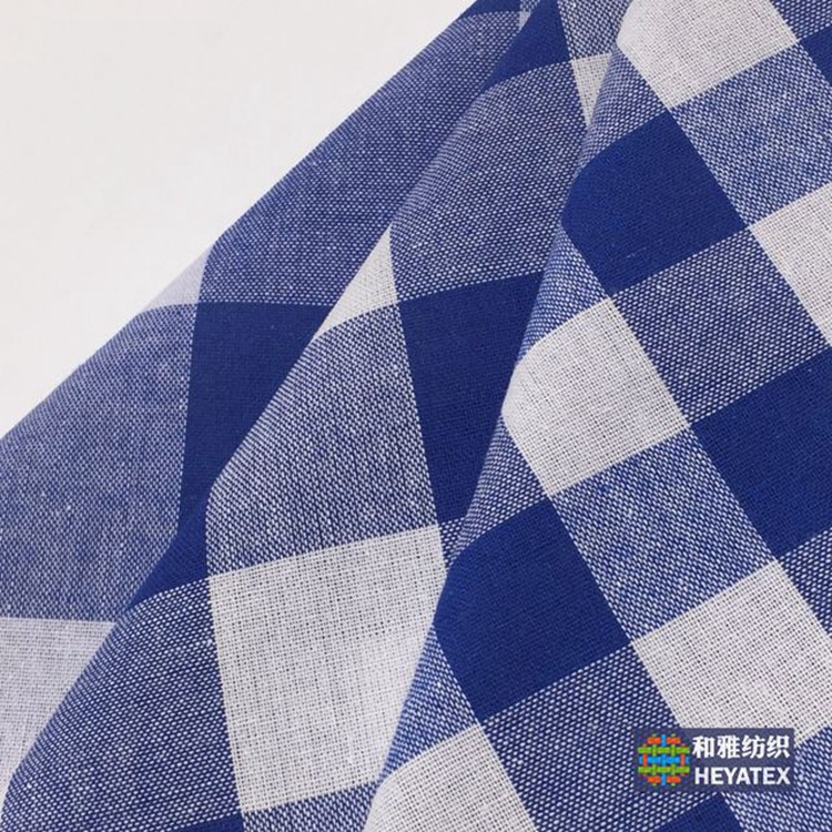 经典21支色织布蓝白朝阳格子布 宝蓝色鞋帽工艺品面料