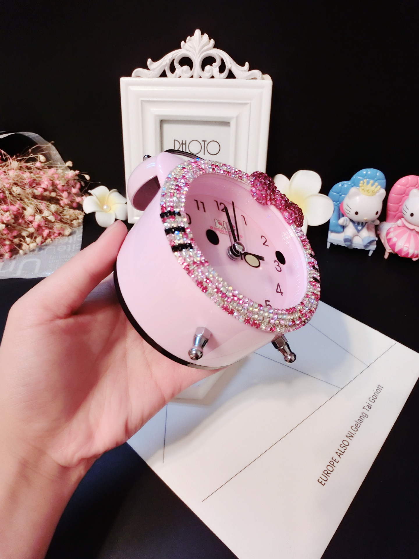 kt cat cartoon diamond alarm clock