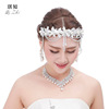 Fashionable elegant hair accessory for bride, jewelry, set, necklace and earrings, wedding accessories