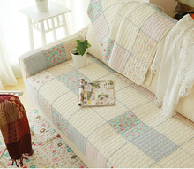 外贸碎花田园纯棉绗缝布艺沙发垫 防滑全棉坐垫子韩式飘窗垫批发