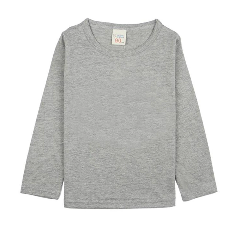 Children's Long-Sleeve Cotton T‑Shirt, School/Teen, Solid Colors, Sizes 80–190 cm (Autumn)