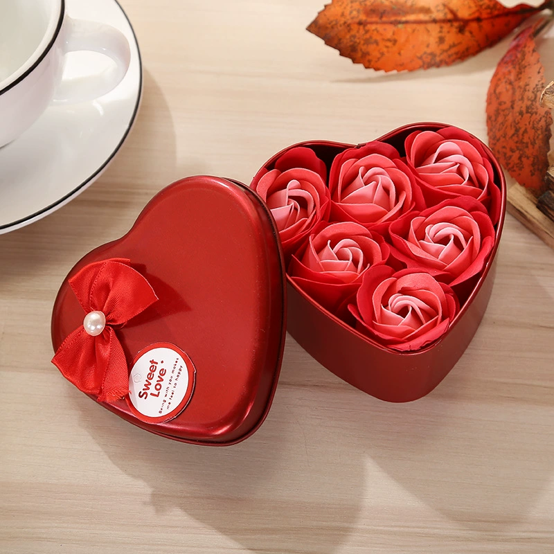 Soap, creative wedding flowers, tin box contains rose, creative gift, custom-made