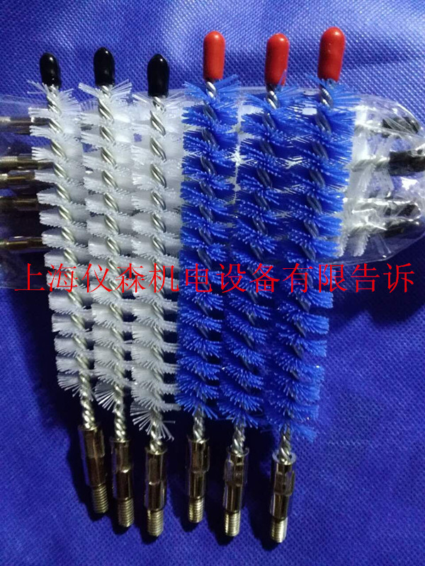 双股加强型通炮机刷铜管刷尼龙刷铜丝刷管道刷水炮机刷32mm螺纹M6
