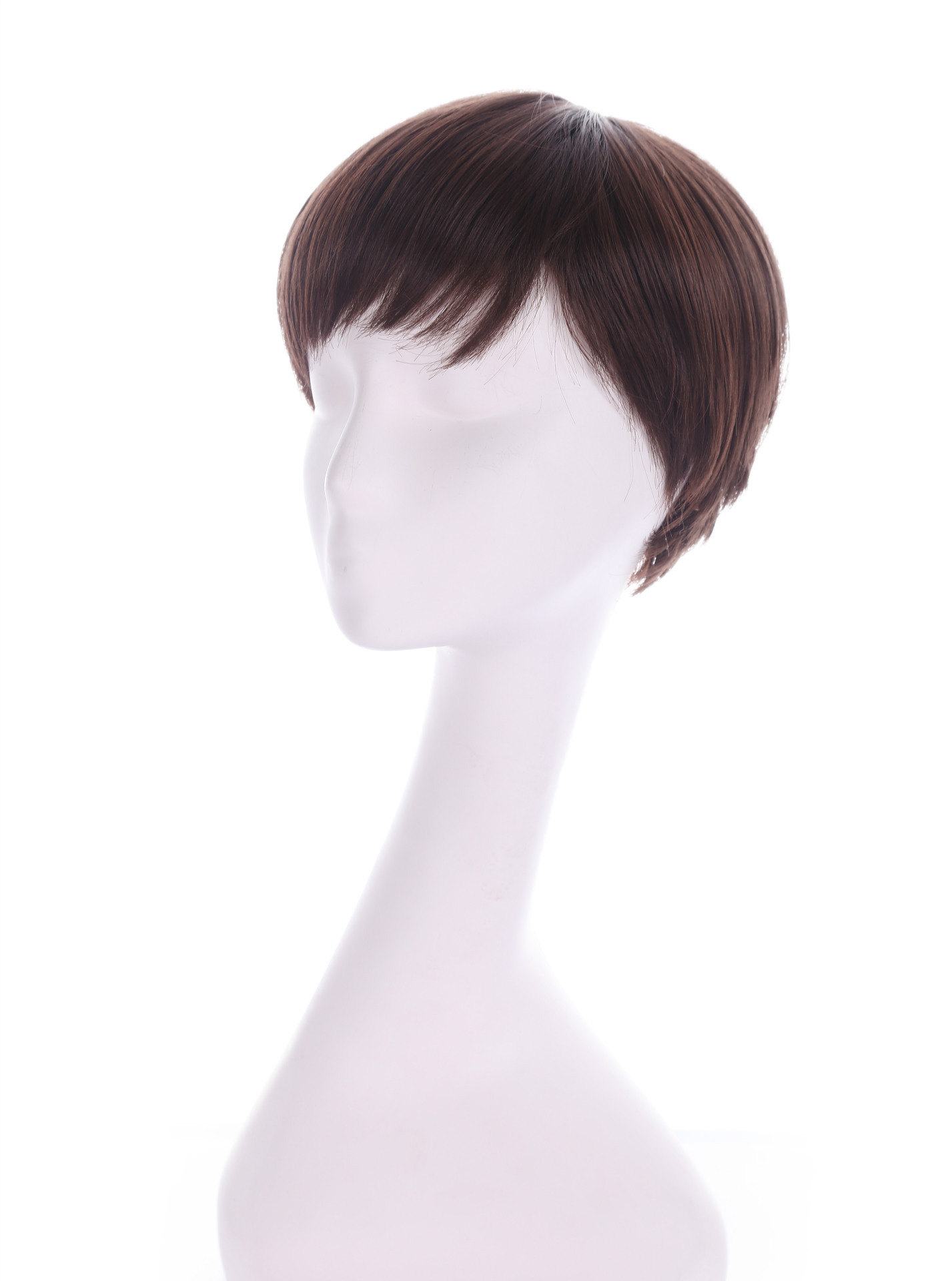 H041 pelucas de cabello corto marrón europeo y americano