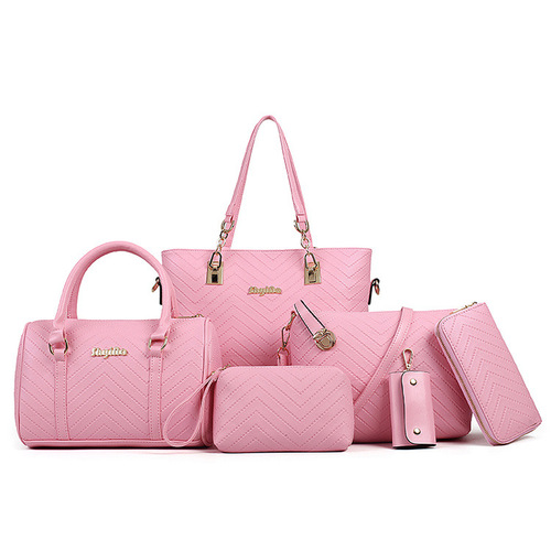 Cross-border women's bags  new fashion trend embossed six-piece set mother-in-law bag single shoulder crossbody handbag women's bag wholesale