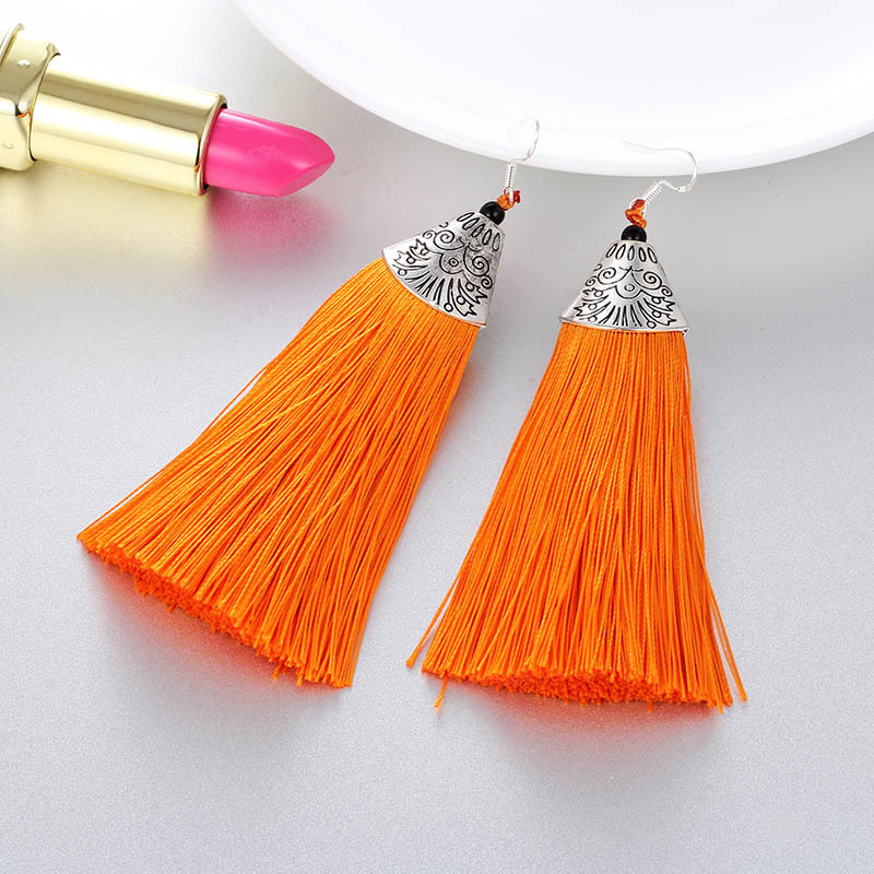 Tassel Earrings Chinese Ethnic Fashion Personality Simple Long Earrings display picture 9