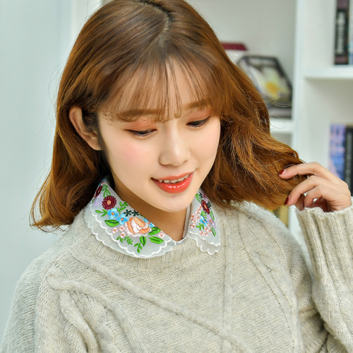 Fake collar Detachable Blouse Dickey Collar False Collar Fake collar children shirt versatile fake Collar Chiffon Organza color embroidery fake shirt collar fake collar