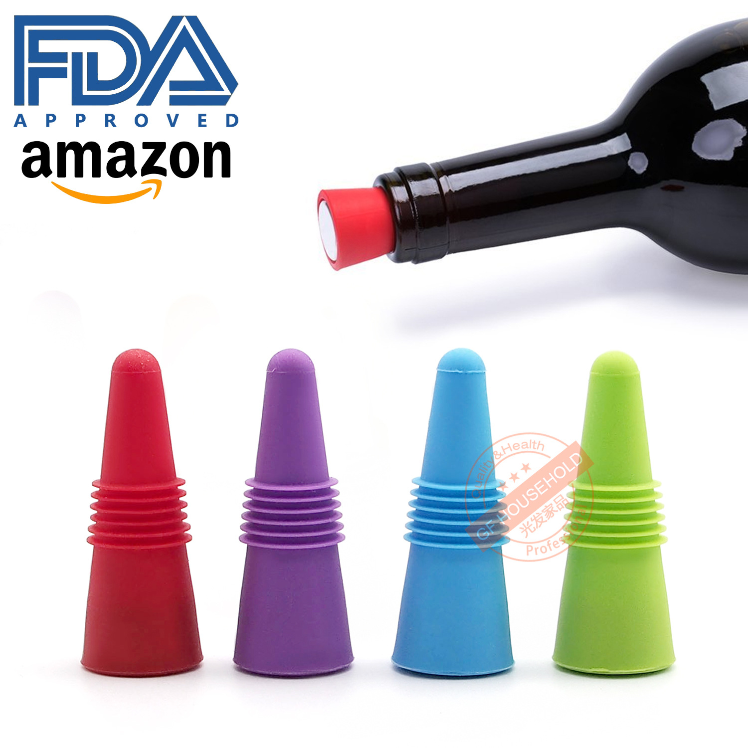 亚马逊跨境同款食品级硅胶红酒塞 啤酒调味瓶瓶塞 创意保鲜酒瓶塞|ru