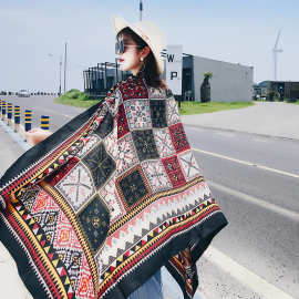 夏季围巾尼泊尔民族风海边度假披肩女旅游防晒沙滩巾丝巾纱巾批发