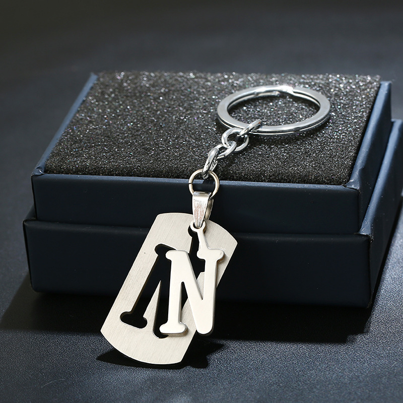 Simple Style Commute Letter Stainless Steel Keychain display picture 7