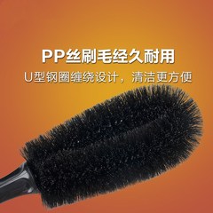 Factory Direct Sale Car Wash Tools Tire Brush Special Wheel Rim Brush Small Black Round Head Clean Wheel Rim Brush Automotive Supplies