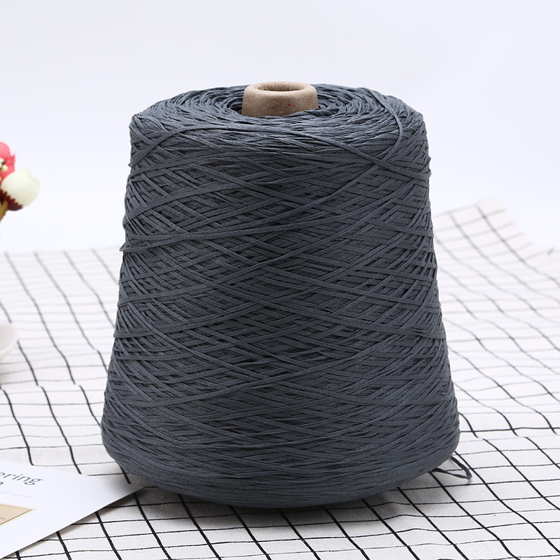 跨境花式纱供应棉烧毛丝 光空心带子纱丝光棉毛衫钩编用纱