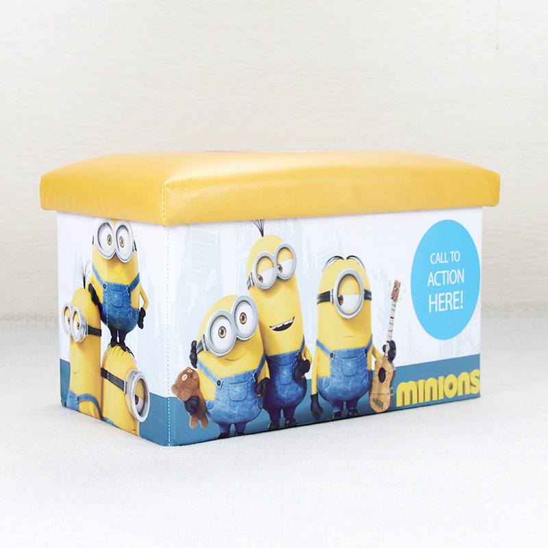 new pattern Small yellow people Storage stool Leather Sofas Storage stool Foldable Storage box Storage stool