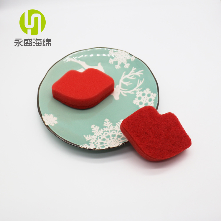 Кухонная чистящая подушечка, которую нелегко испачкать маслом, симпатичная красная губка для чистки губ, прямая продажа с фабрики