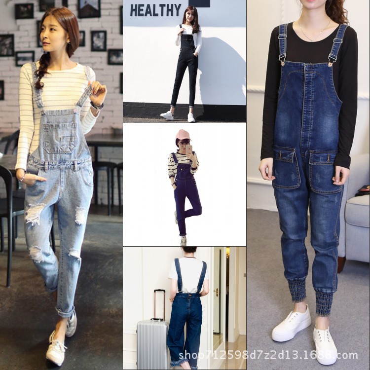 Clearance stock overalls women's jeans t...