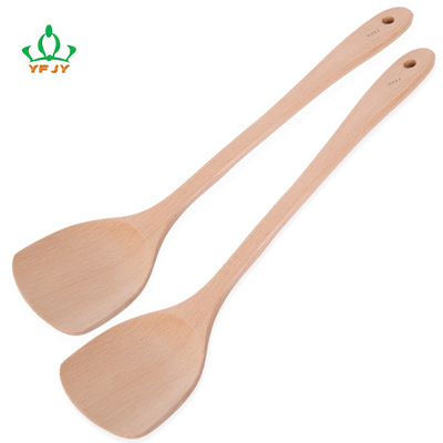 yfjy goods in stock kitchen tool Cooking spoon originality woodiness Spatula Long handle a soup spoon Wooden shovel suit wholesale