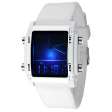 時尚LED雙顯電子手表戶外運動手表多功能LED電子手表