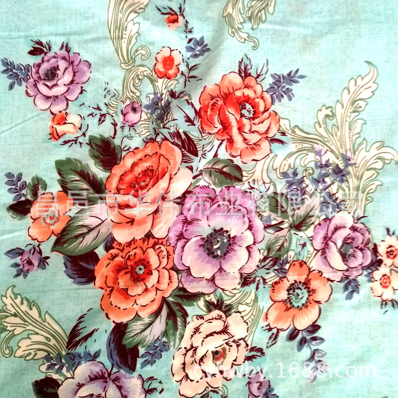 涤棉交织布 涤棉帆布 交织印花布 梭织混纺布 床品用布南美市场布