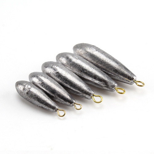 Aohu's new lead pendant with ring, streamlined design, copper ring, water drop lead pendant, sea pole and weight throwing pole pendant wholesale