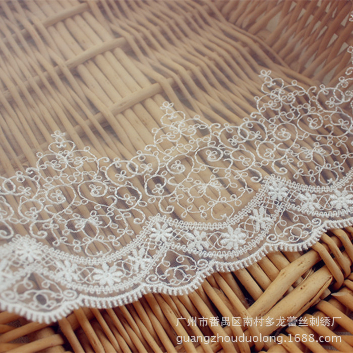 1025904H蕾丝花边服饰家纺辅料 网纱刺绣宽24厘米