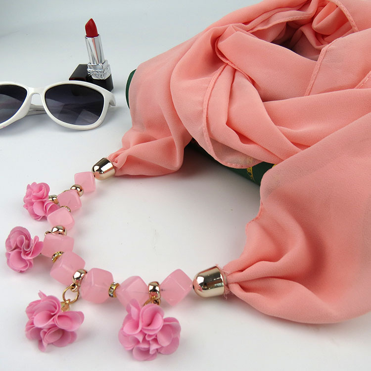 Spring, Autumn Season Women'S Gender Sweet Style Women's Sweet Flower Chiffon Kerchief